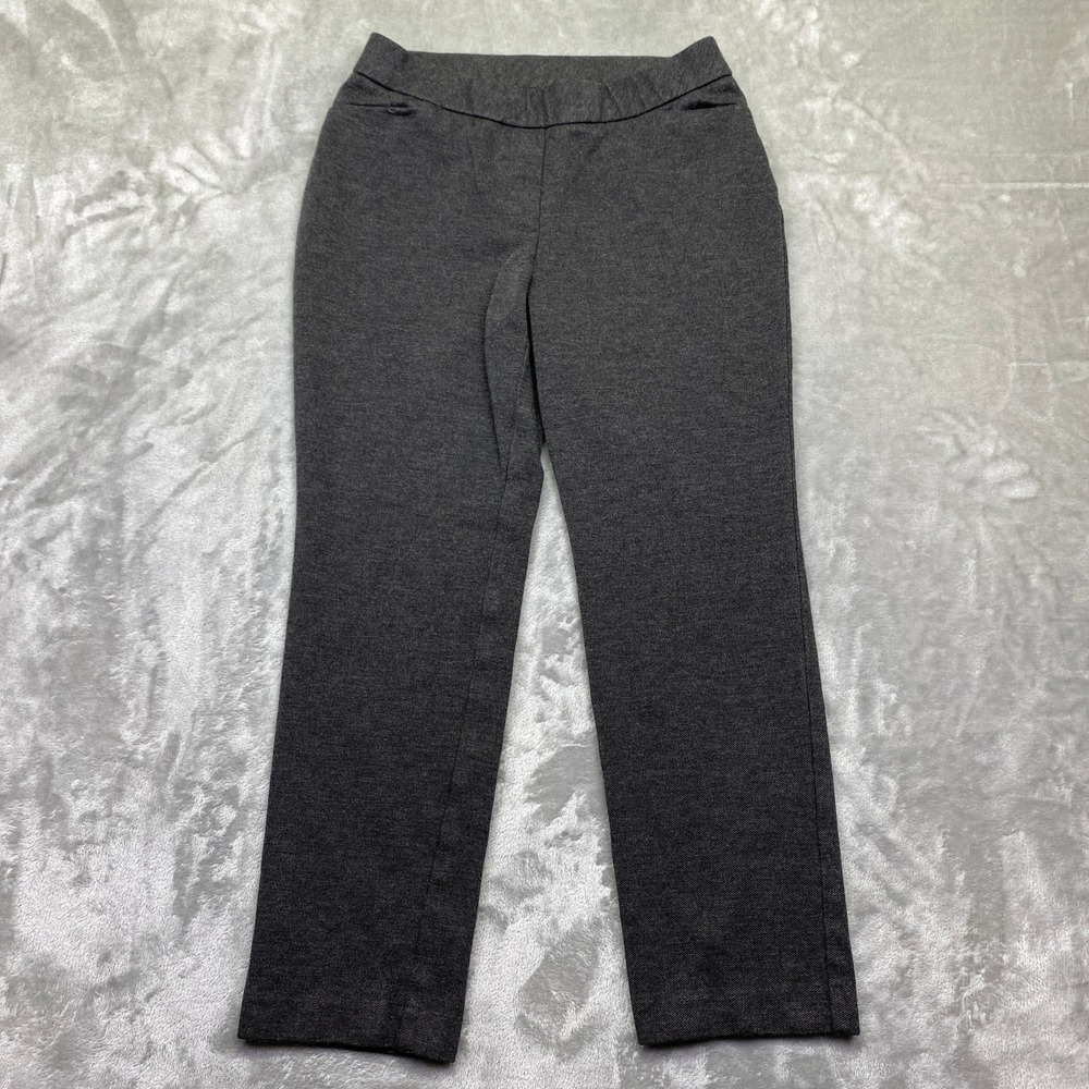 J Jill Ponte Slim Leg Petite Pants Charcoal‎ Gray Size S Fits 27" Boho Preppy